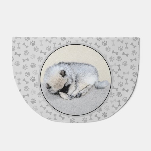 Keeshond Sleeping Puppy Painting Original Dog Art Doormat