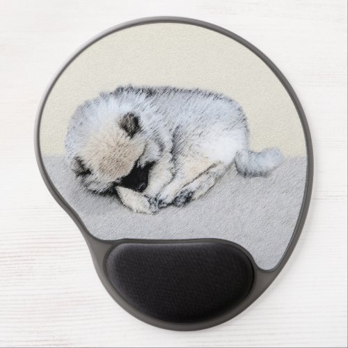 Keeshond Sleeping Puppy Painting Original Dog Art Gel Mouse Pad