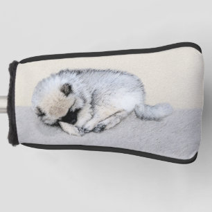 Keeshond Sleeping Puppy Painting Original Dog Art Golf Head Cover