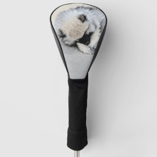 Keeshond Sleeping Puppy Painting Original Dog Art Golf Head Cover