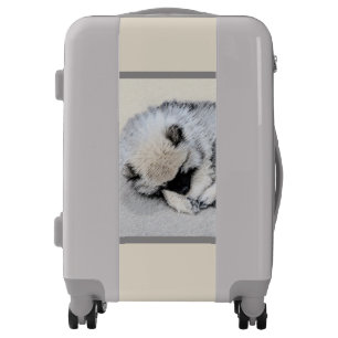 Keeshond Sleeping Puppy Painting Original Dog Art Luggage