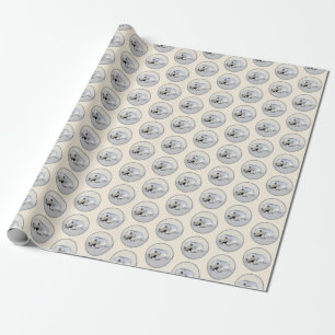 Keeshond Sleeping Puppy Painting Original Dog Art Wrapping Paper