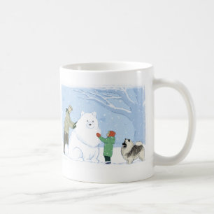 Keeshond Snow Dog Cute Winter Scene Keesie Coffee Mug
