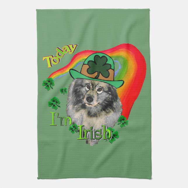 Keeshond St Patricks Day Towel (Vertical)
