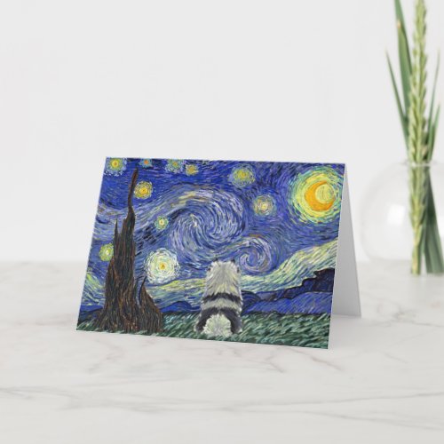 Keeshond Starry Night Card