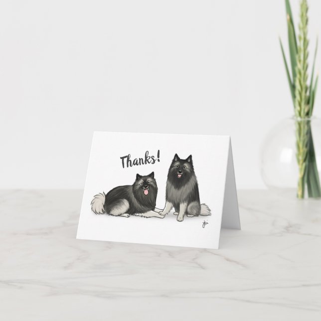 Keeshond Thanks Holiday Card (Front)