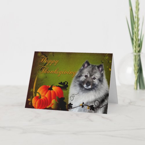 Keeshond Thanksgiving Card