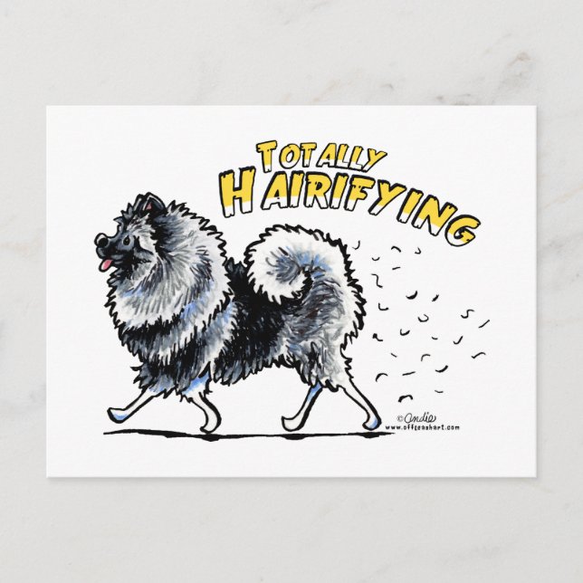 Keeshond Totally Hairifying Postcard (Front)
