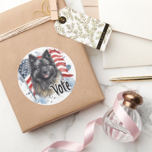 Keeshond US Elections Vote for Paws_itive Change  Classic Round Sticker