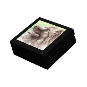 Keeshond Watercolor Portrait Gift Box