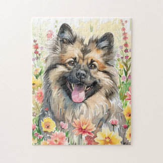 Keeshond Watercolor Puzzle