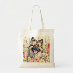 Keeshond Watercolor Tote Bag