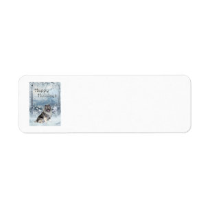 Keeshond Winter Holiday Return Address Label