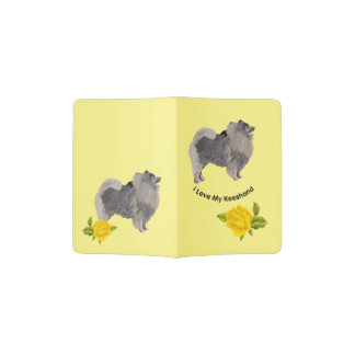 Keeshond with Yellow Roses Passport Holder