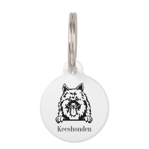 Keeshonden dog personalized name tag