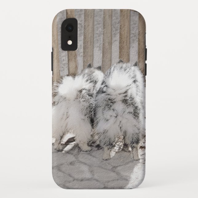 Keeshonds at the Gate Painting - Original Dog Art Case-Mate iPhone Case (Back)