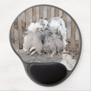 Keeshonds at the Gate Painting - Original Dog Art Gel Mouse Pad