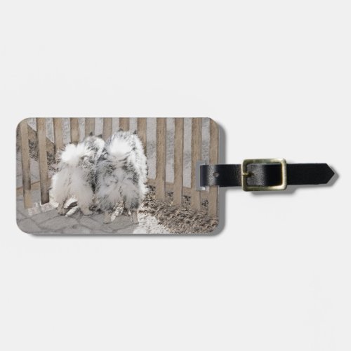 Keeshonds at the Gate Painting _ Original Dog Art Luggage Tag