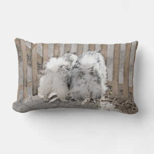 Keeshonds at the Gate Painting - Original Dog Art Lumbar Pillow