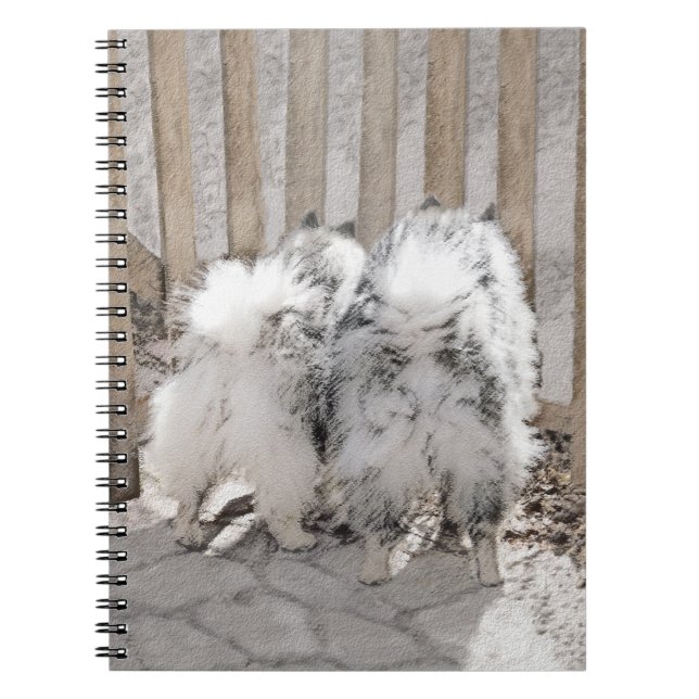 Keeshonds at the Gate Painting - Original Dog Art Notebook (Front)