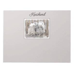 Keeshonds at the Gate Painting - Original Dog Art Notepad