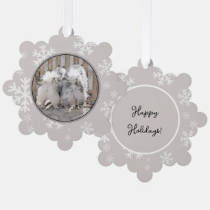 Keeshonds at the Gate Painting - Original Dog Art Ornament Card