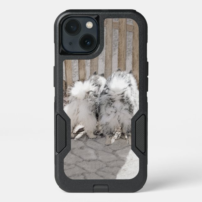 Keeshonds at the Gate Painting - Original Dog Art Otterbox iPhone Case (Back)