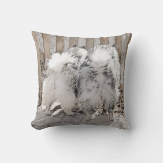 Keeshonds at the Gate Painting - Original Dog Art Throw Pillow