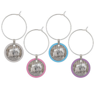 Keeshonds at the Gate Painting - Original Dog Art Wine Charm