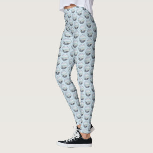 Keeshonds at the Seashore Painting Dog Art Leggings