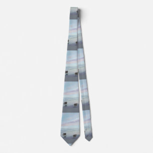 Keeshonds at the Seashore Painting Dog Art Neck Tie