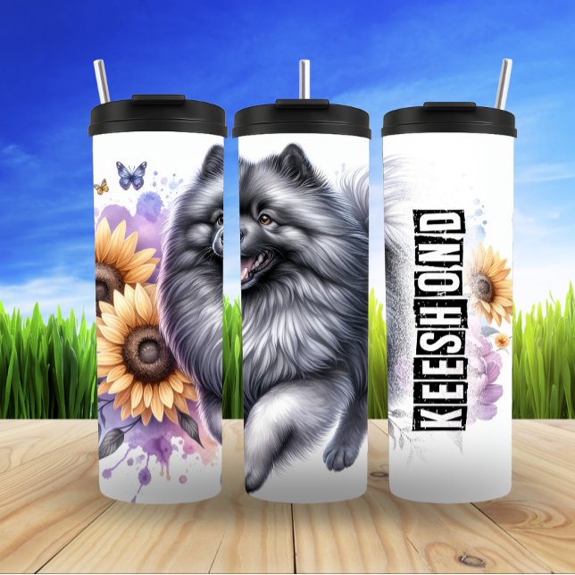 Keeshond's Sunny Disposition Thermal Tumbler (Creator Uploaded)