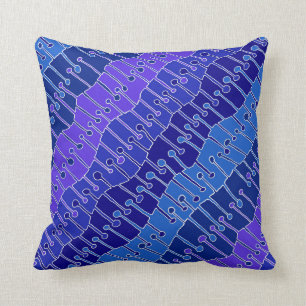 Keet Seel in purple, blue and white Throw Pillow