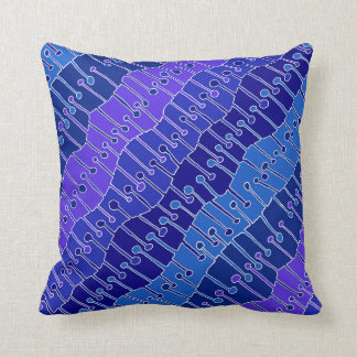 Keet Seel in purple, blue and white Throw Pillow