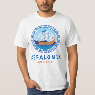 Kefalonia, Greece Greek Ship Design Men's T-Shirt