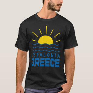 Kefalonia Greece Sunshine And Sea Men's Black T-Shirt