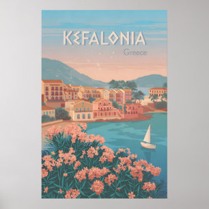 Kefalonia Greece Travel Poster