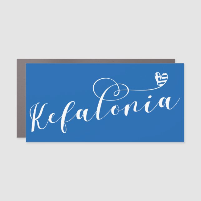 Kefalonia Heart Flag, Cephalonia, Greek Islands Car Magnet (Front)
