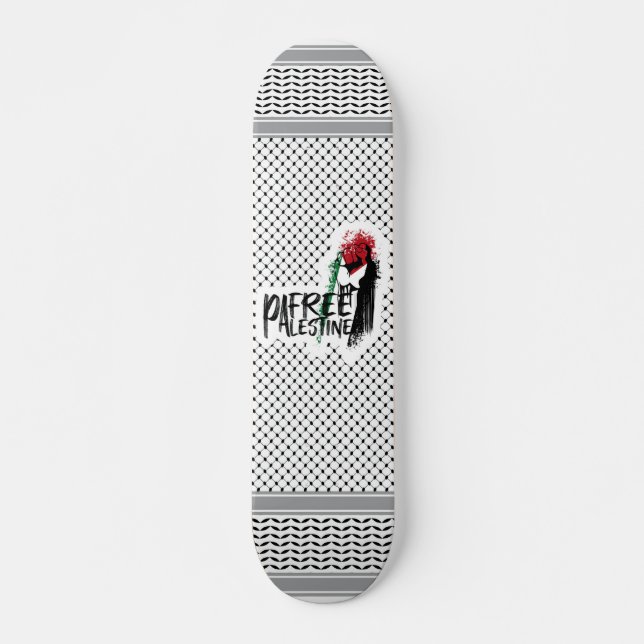 Keffiyeh Free Palestine Skateboard (Front)
