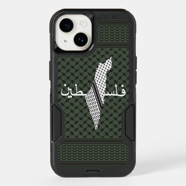 Keffiyeh Palestine Pattern Green Otterbox iPhone Case (Back)