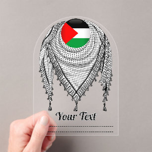 Keffiyeh Palestinian Scarf Traditional Fabric Acrylic Invitations