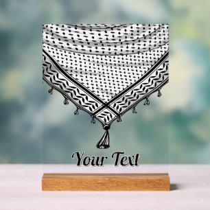 Keffiyeh Palestinian Scarf Traditional Fabric Acrylic Sign