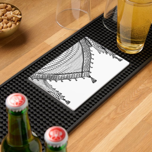Keffiyeh Palestinian Scarf Traditional Fabric Bar Mat (Insitu (Bar 2))