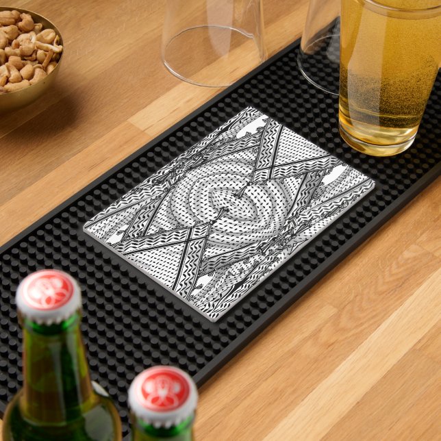 Keffiyeh Palestinian Scarf Traditional Fabric Bar Mat (Insitu (Bar 2))