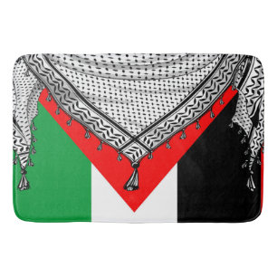Keffiyeh Palestinian Scarf Traditional Fabric Bath Mat