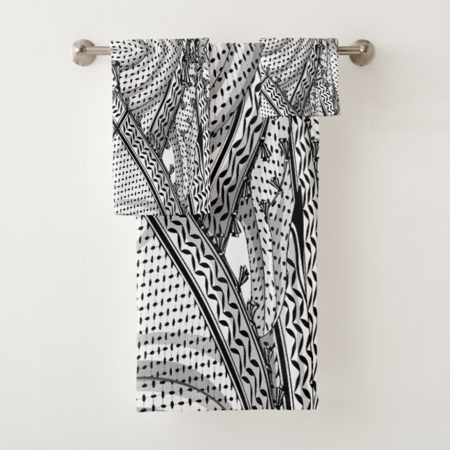 Keffiyeh Palestinian Scarf Traditional Fabric Bath Towel Set (Insitu)