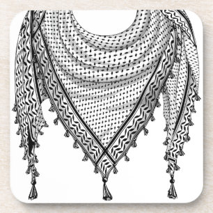 Keffiyeh Palestinian Scarf Traditional Fabric Beverage Coaster