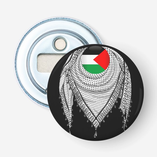 Keffiyeh Palestinian Scarf Traditional Fabric Bottle Opener (Front)