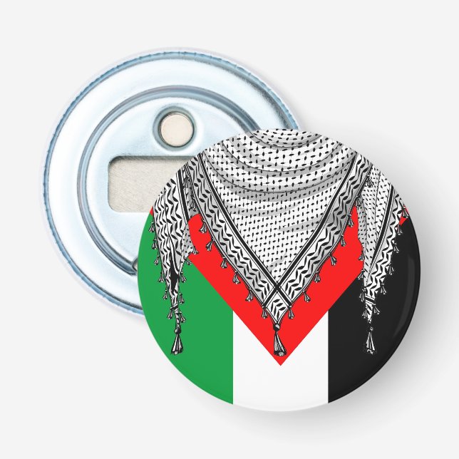 Keffiyeh Palestinian Scarf Traditional Fabric Bottle Opener (Front)