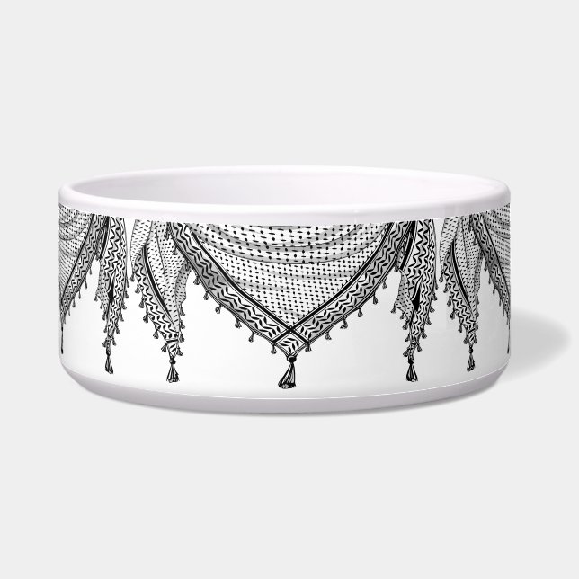 Keffiyeh Palestinian Scarf Traditional Fabric Bowl (Front)